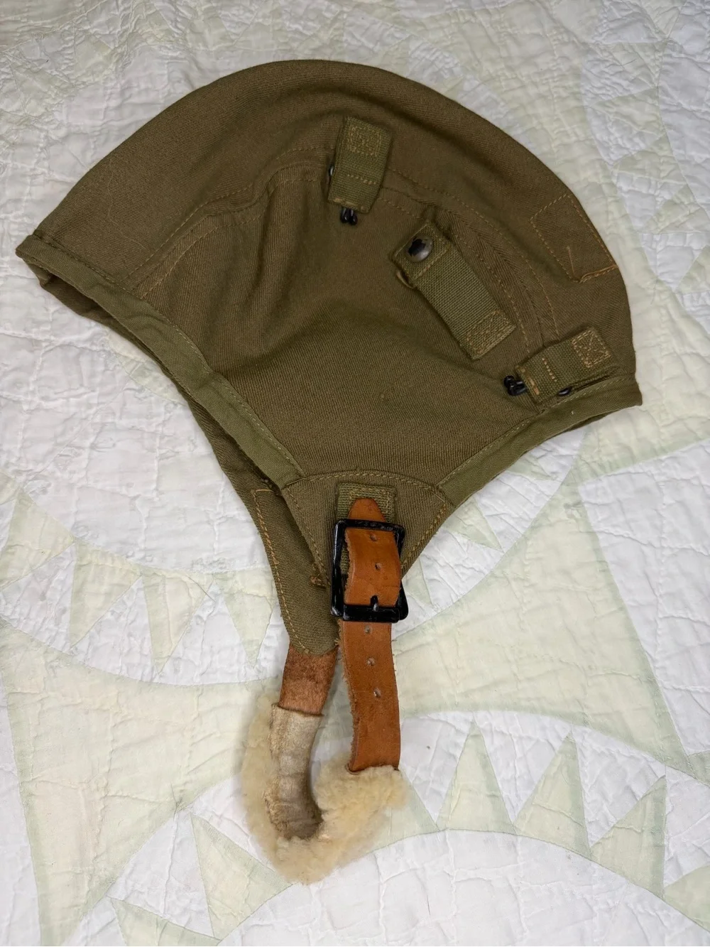 VTG WW2 US Army Air Force Type A-9 Cloth Flight Helmet Size Large - Picture 2 of 12